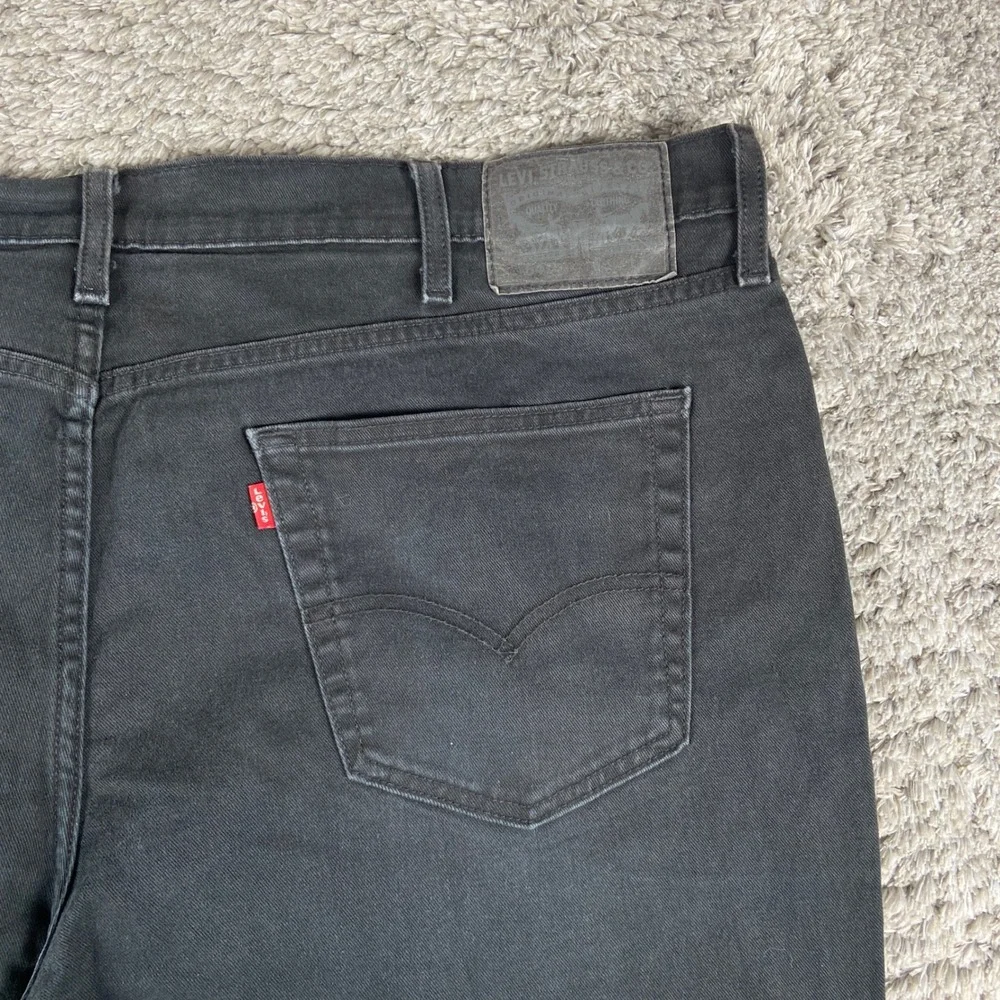 Levi's 541 Jeans Mens 44x30 Black Denim Athletic Taper Stretch Cotton Blend Pant